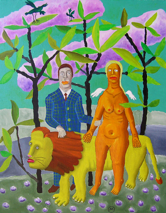 «З музою на березі ріки». 2007. Полотно, олія